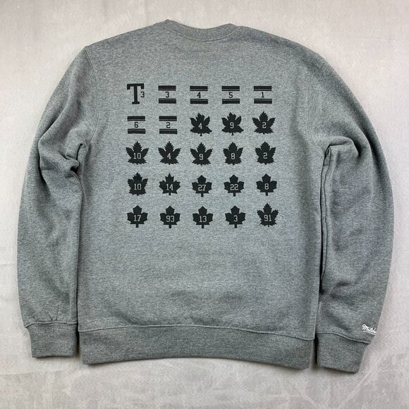 Mitchell & Ness Toronto Maple Leafs Mens Sweater Medium Gray Crewneck Captains C - Picture 10 of 11